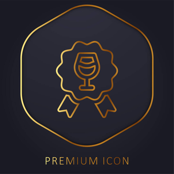 Premio de la línea de oro logotipo premium o icono - Vector, Imagen