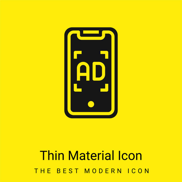 Reclame minimaal helder geel materiaal icoon - Vector, afbeelding