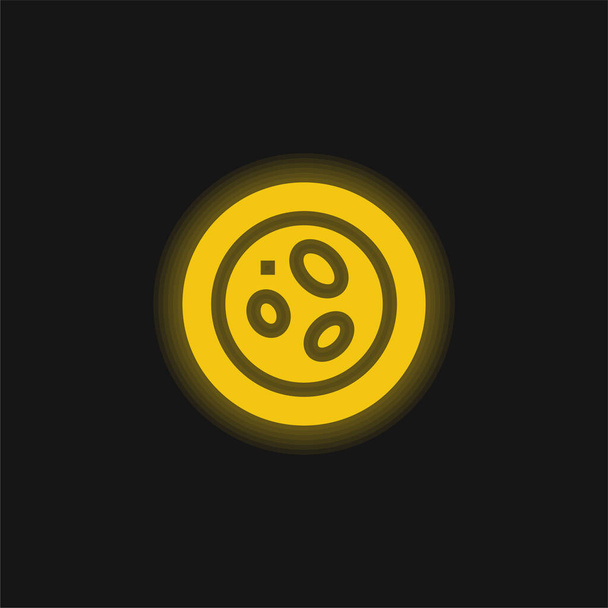 Blood Cells yellow glowing neon icon - Vector, Image