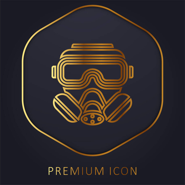 Peligro biológico línea dorada logotipo premium o icono - Vector, imagen