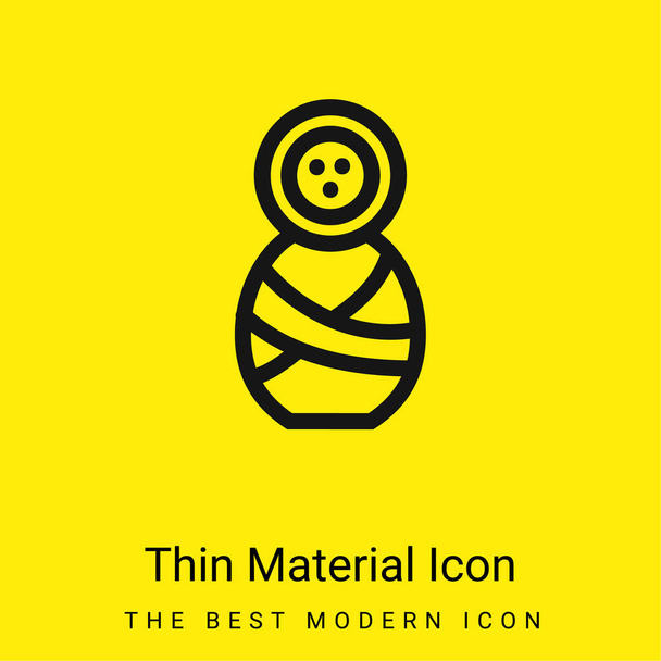 Bébé contour minimal jaune vif icône matérielle - Vecteur, image