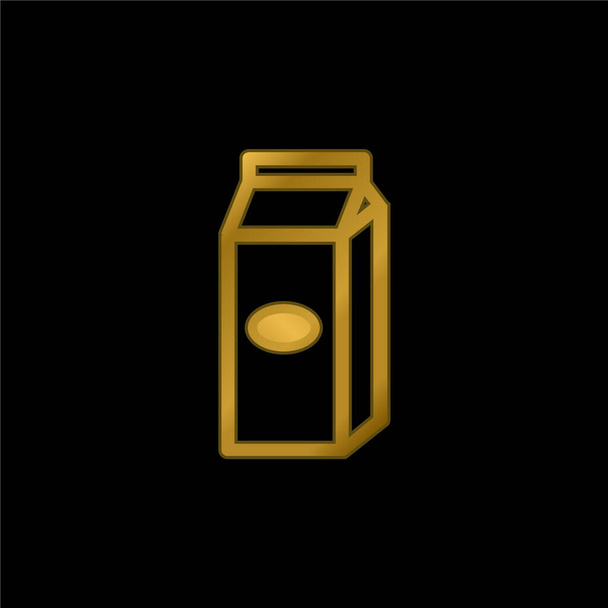 Doboz Folyékony élelmiszer konténer Vázlatos arany bevonatú fém ikon vagy logó vektor - Vektor, kép
