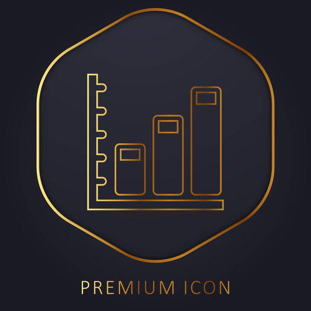 Ascending Business Stats Graphic golden line premium logo or icon - Vector, Image