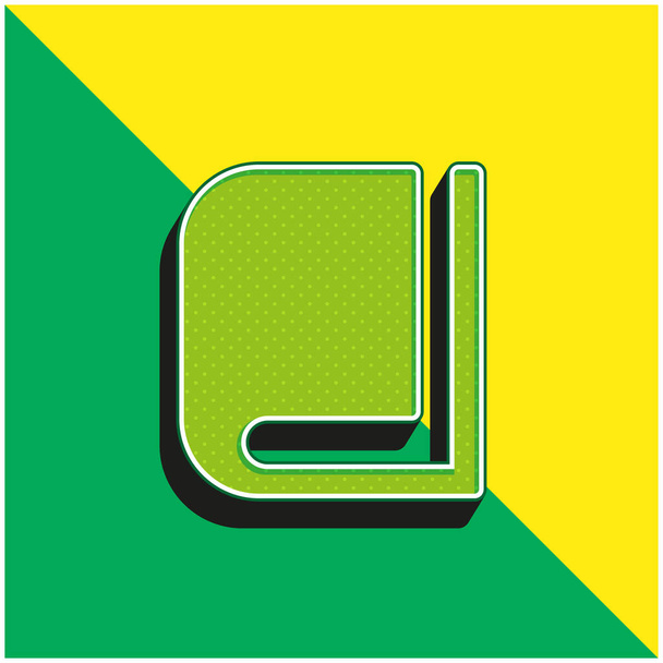 Книга Зелений і жовтий сучасний 3d Векторний логотип
 - Вектор, зображення
