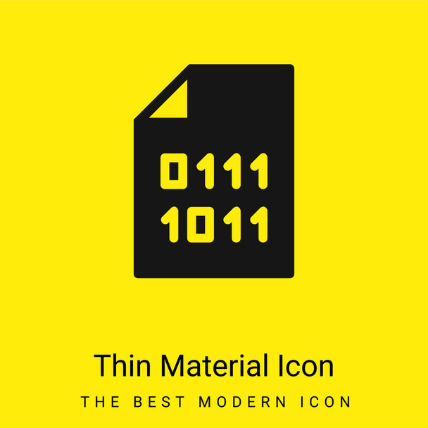 Binary Code minimal bright yellow material icon - Vector, Image