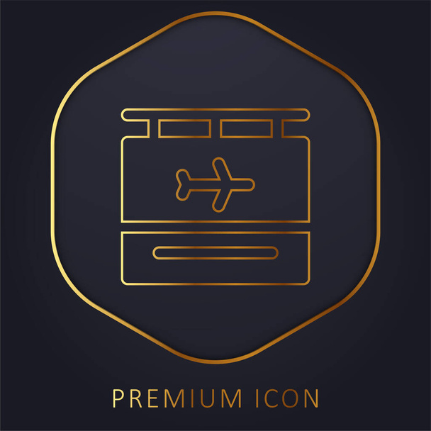 Havaalanı altın hat premium logosu veya simgesi - Vektör, Görsel