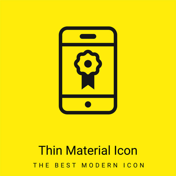 Badge minimal bright yellow material icon - Vector, Image
