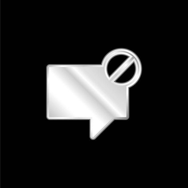 Bloková zpráva postříbřená kovová ikona - Vektor, obrázek