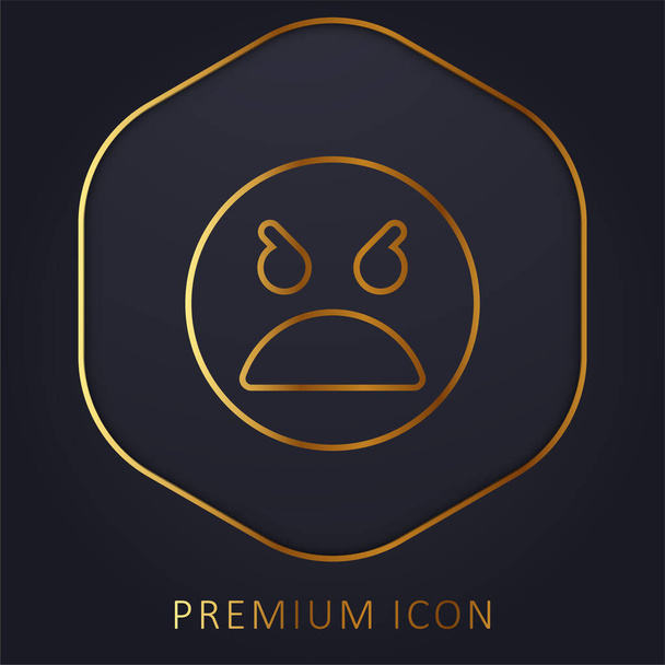 Angry Face kultainen linja palkkio logo tai kuvake - Vektori, kuva