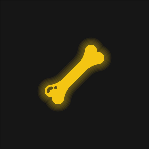 Żółty kościsty świecący neon ikona - Wektor, obraz