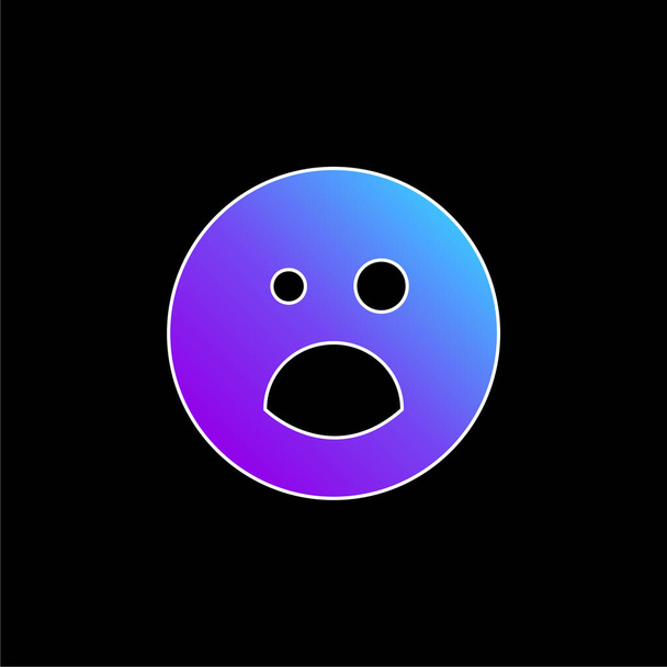 Black Eye And Open Mouth Emoticon Square Face blue gradient vector icon - Vektor, obrázek