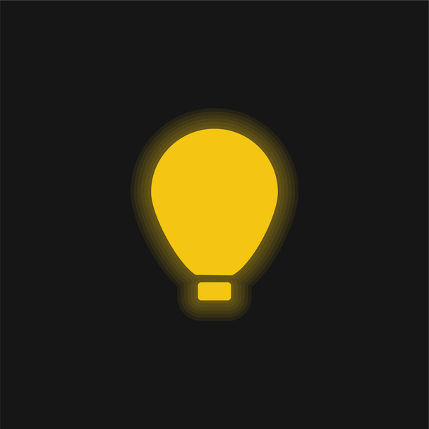 Grande palloncino giallo icona al neon incandescente - Vettoriali, immagini