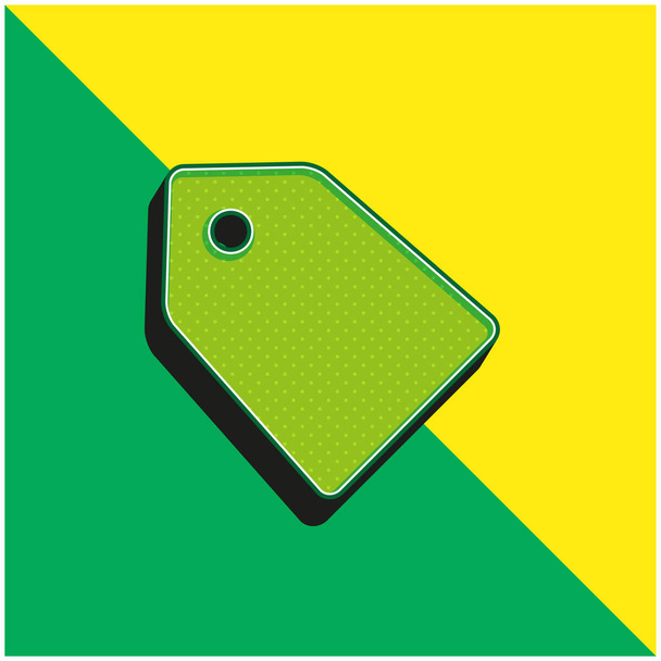 Black Label For Discounts Green and yellow modern 3d vector icon logo - Vector, Image