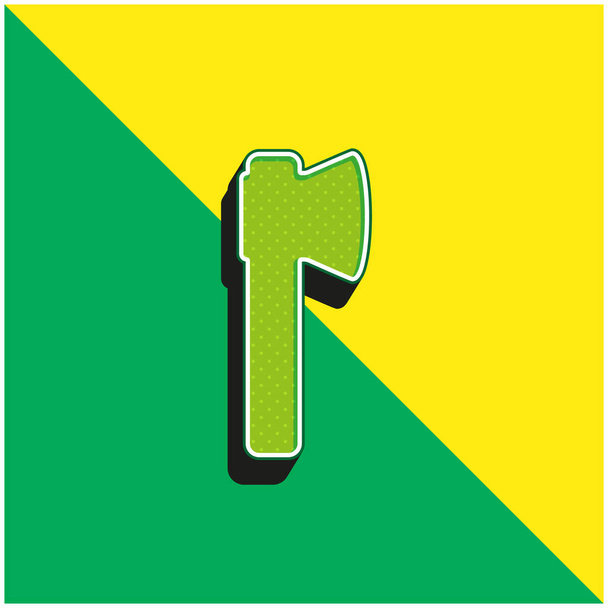 Ax Zöld és sárga modern 3D vektor ikon logó - Vektor, kép