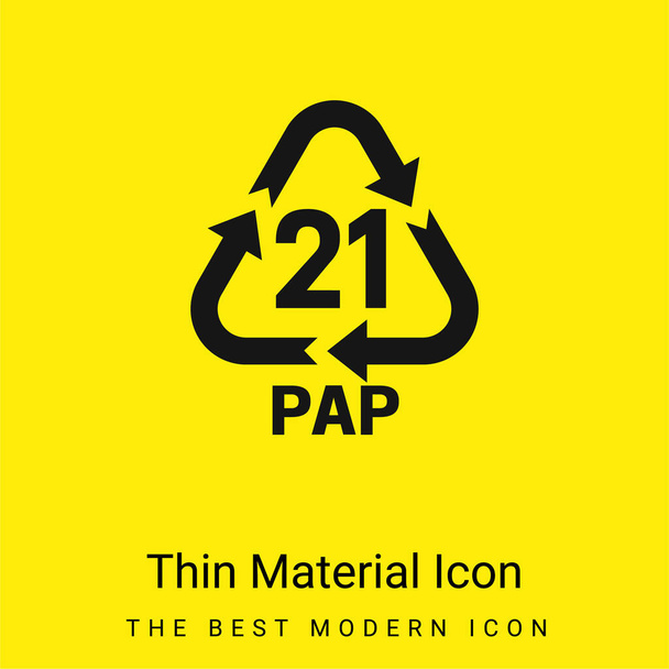 21 PAP Мінімальна яскрава жовта матеріальна ікона - Вектор, зображення