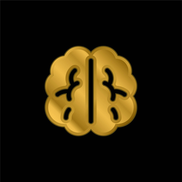 Gehirn vergoldet metallisches Symbol oder Logo-Vektor - Vektor, Bild