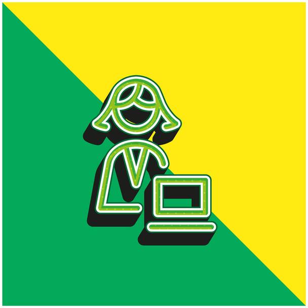 Administrator Grünes und gelbes modernes 3D-Vektor-Symbol-Logo - Vektor, Bild