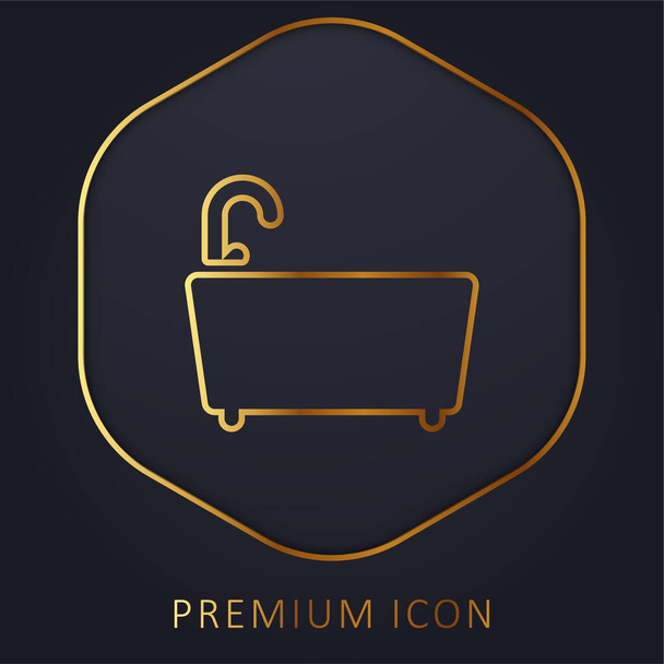 Kylpyamme kultainen viiva premium-logo tai kuvake - Vektori, kuva