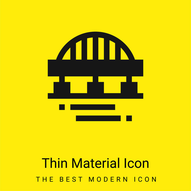 Bridge minimal bright yellow material icon - Vector, Image