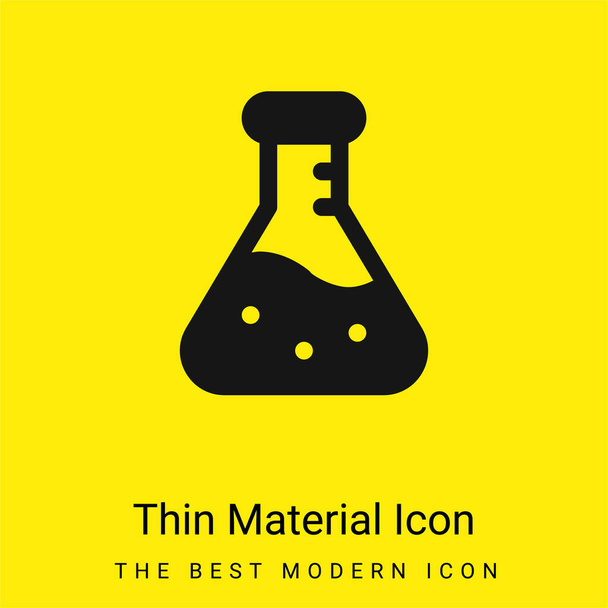Beaker minimal bright yellow material icon - Vector, Image