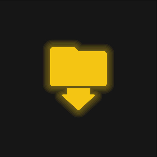 Flecha amarillo brillante icono de neón - Vector, Imagen