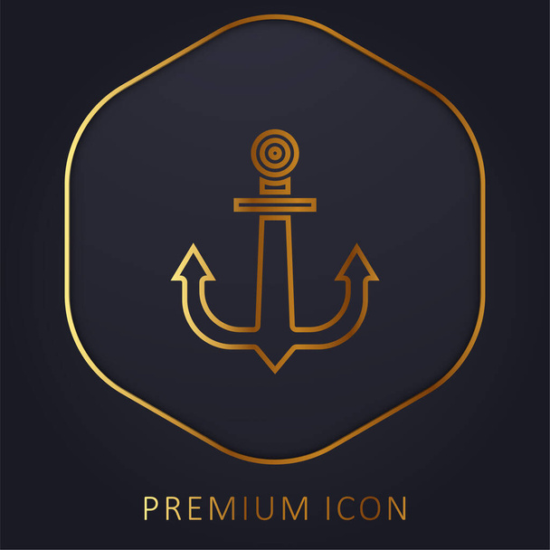Lehorgonyzott arany vonal prémium logó vagy ikon - Vektor, kép