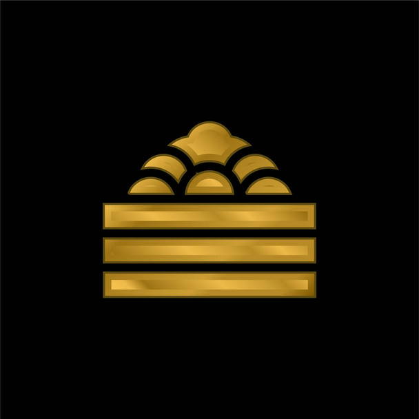 Piscina de bolas chapado en oro icono metálico o logo vector - Vector, Imagen