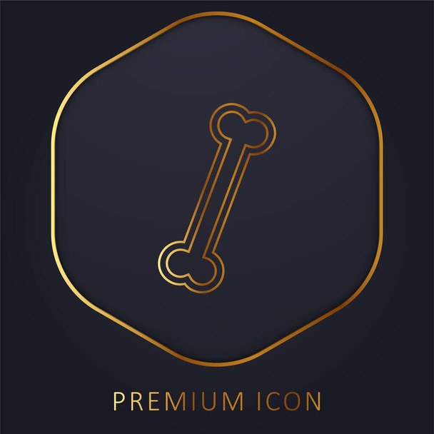 Bone Outline Variant golden line premium logo or icon - Vector, Image