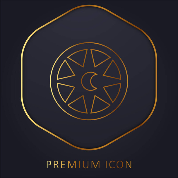 Astrology golden line premium logo or icon - Vector, Image
