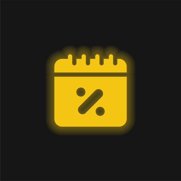 Bonnes affaires jaune brillant icône néon - Vecteur, image