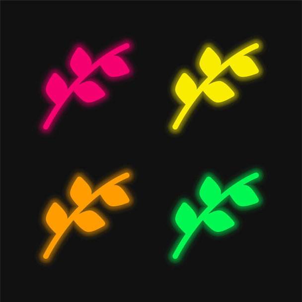 Haara neljä väriä hehkuva neon vektori kuvake - Vektori, kuva