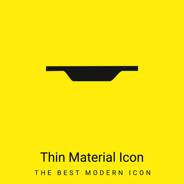 Black Plate Side View minimális fényes sárga anyag ikon - Vektor, kép