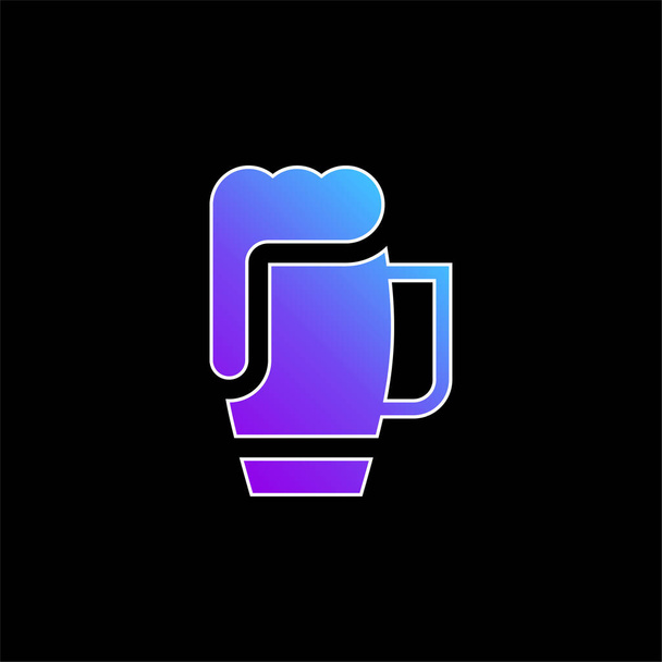 Tasse à bière icône vectorielle dégradé bleu - Vecteur, image