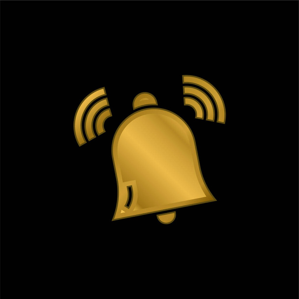 Złota ikona lub wektor logo alarmu - Wektor, obraz
