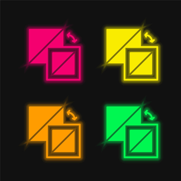 Background four color glowing neon vector icon - Vector, Image