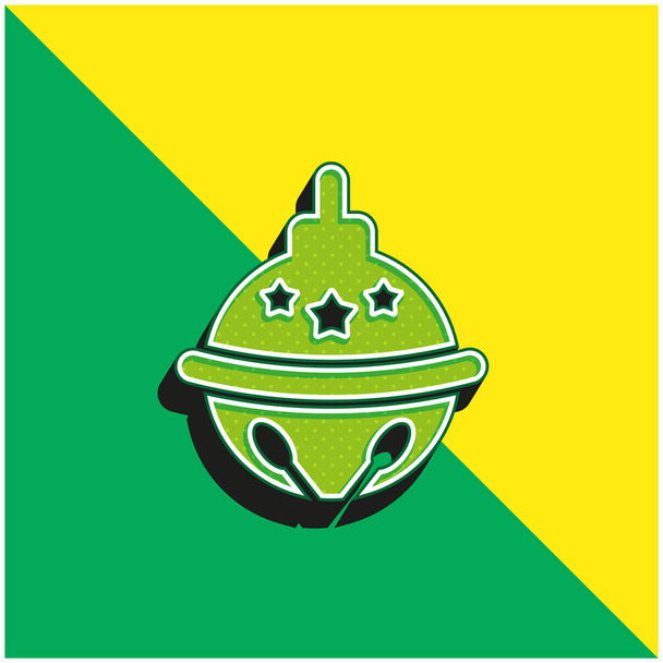 Bauble Zöld és sárga modern 3D vektor ikon logó - Vektor, kép