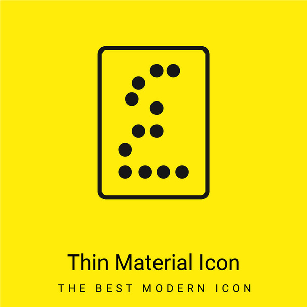 Braille Texte minimal jaune vif icône matérielle - Vecteur, image