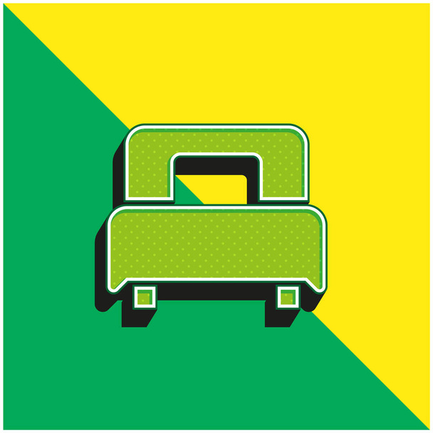 Bed Zöld és sárga modern 3D vektor ikon logó - Vektor, kép