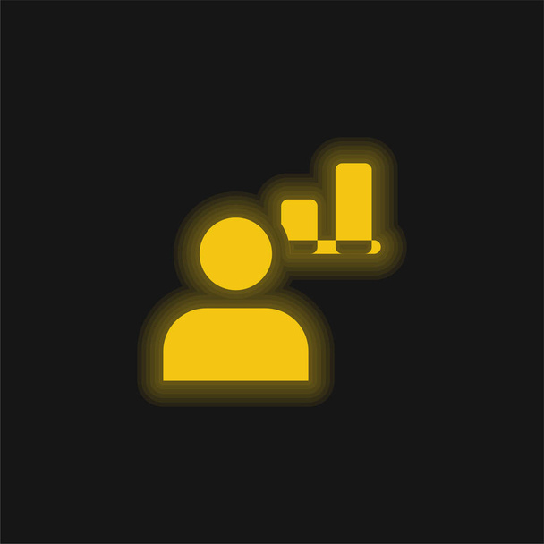 Admin amarillo brillante icono de neón - Vector, imagen