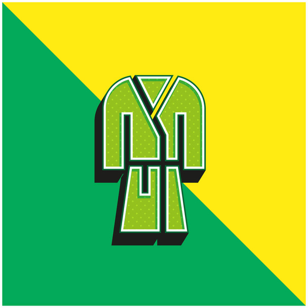 Szlafrok Zielony i żółty nowoczesny ikona wektora 3D logo - Wektor, obraz