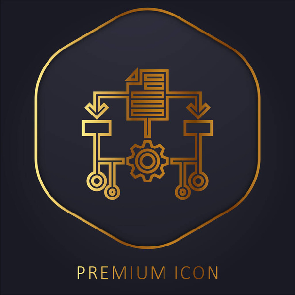 Λογότυπο ή εικονίδιο premium χρυσής γραμμής αλγορίθμου - Διάνυσμα, εικόνα