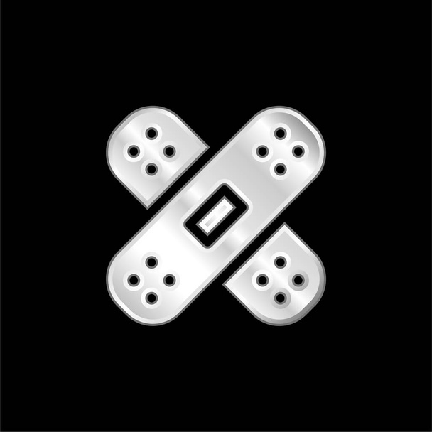 Band Aid postříbřená kovová ikona - Vektor, obrázek