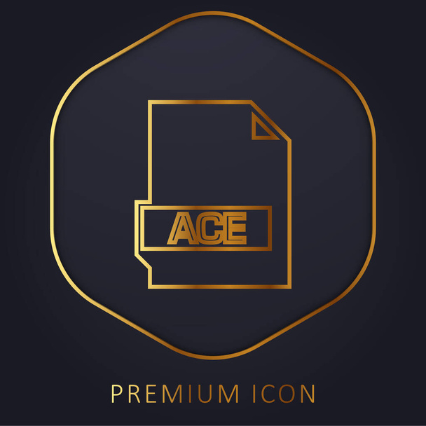Ace kultainen linja palkkio logo tai kuvake - Vektori, kuva