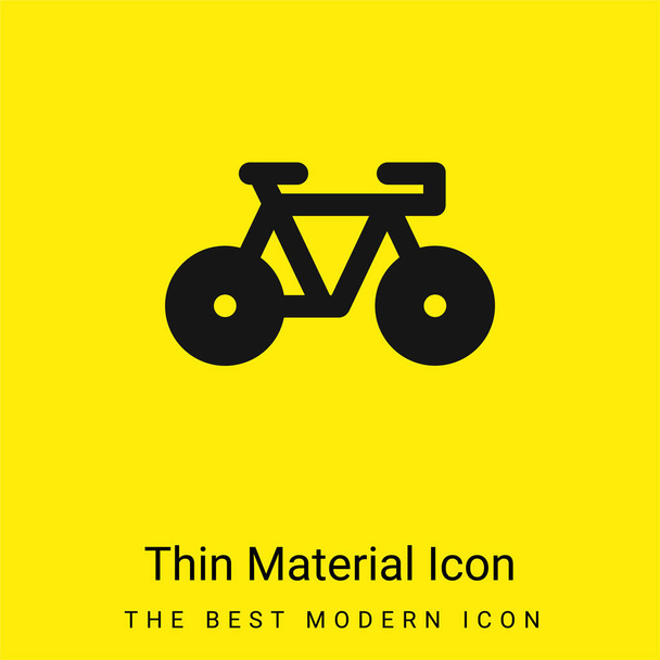 Bicicleta mínimo icono de material amarillo brillante - Vector, Imagen