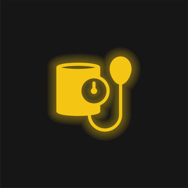 Pressione sanguigna icona al neon giallo incandescente - Vettoriali, immagini