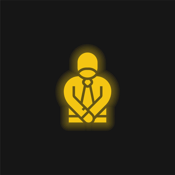 excuses jaune flamboyant icône néon - Vecteur, image