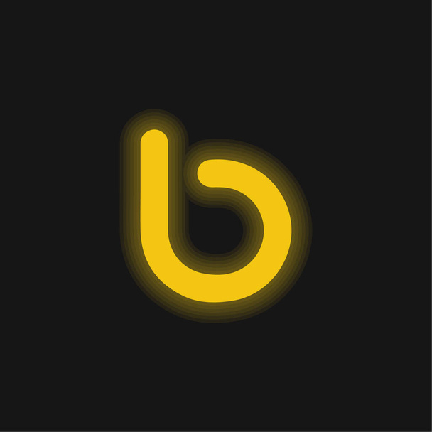 Bebo Social Logotype sárga izzó neon ikon - Vektor, kép