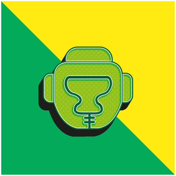 Boksen Groen en geel modern 3D vector icoon logo - Vector, afbeelding