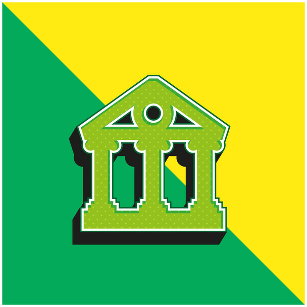 Bank Grünes und gelbes modernes 3D-Vektor-Symbol-Logo - Vektor, Bild
