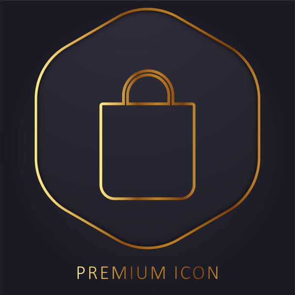 Bolso línea de oro logotipo premium o icono - Vector, Imagen